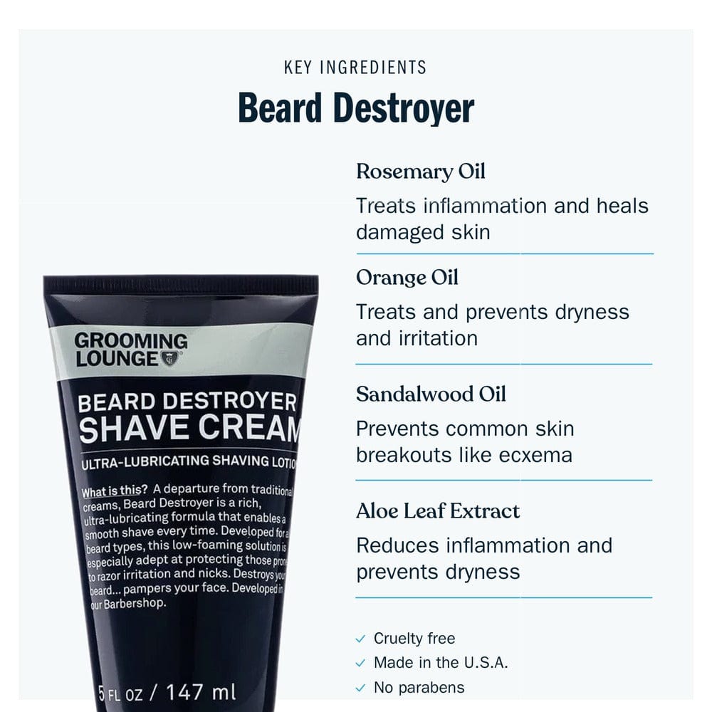 182861000136 - Grooming Lounge Beard Destroyer Shave Cream 5 oz / 147 ml