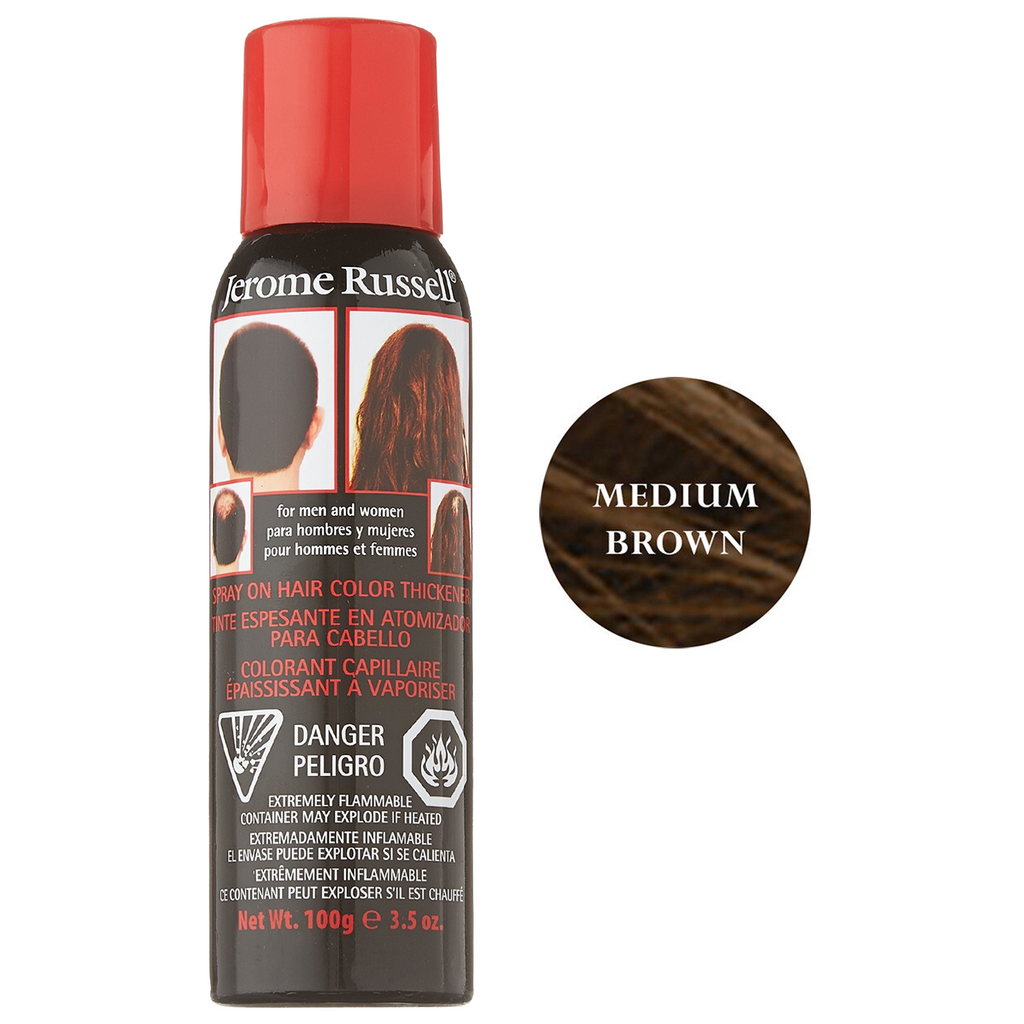 014608588730 - Jerome Russell Spray-On Hair Color Thickener 3.5 oz - Medium Brown