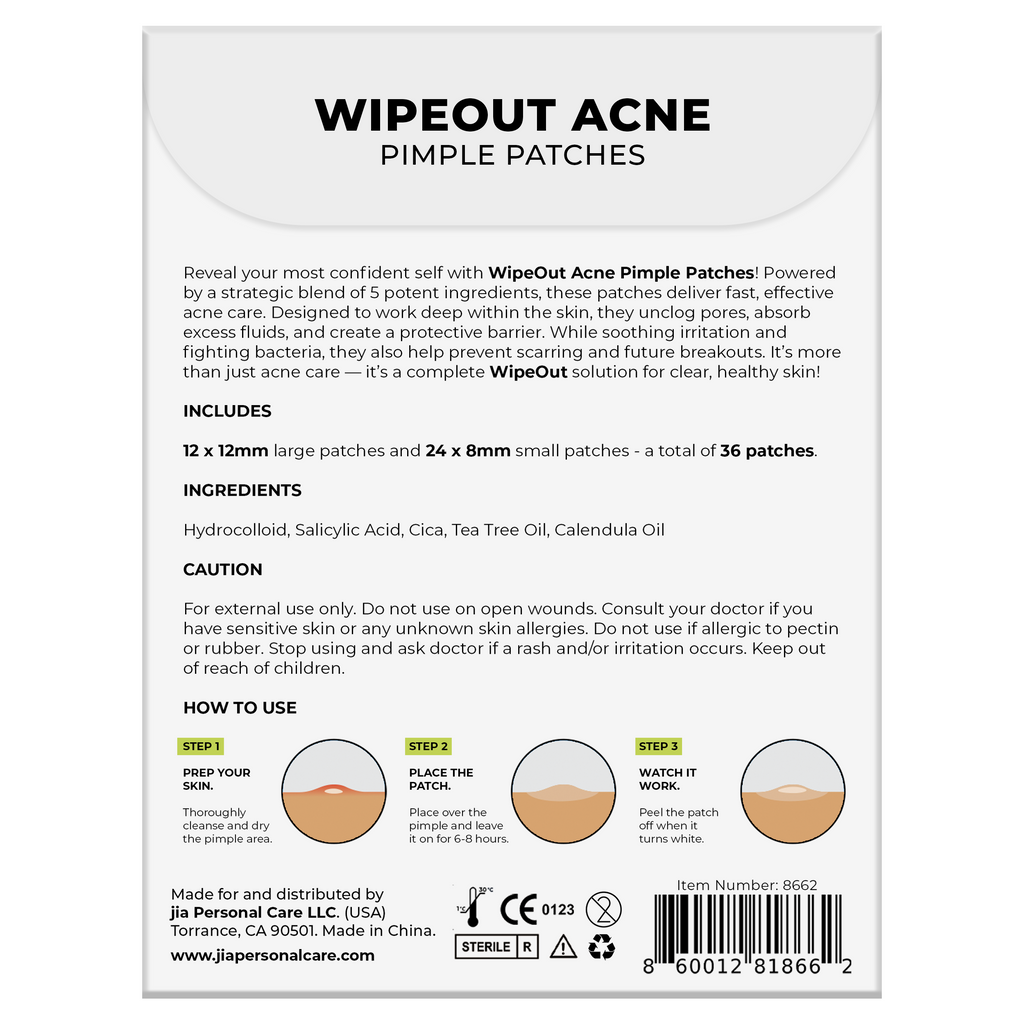 Jia Wipeout Acne Pimple Patches - 36 Clear Dots