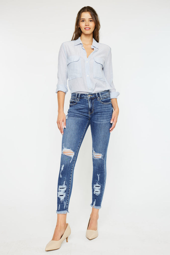 Kancan Trixie Mid-Rise Ankle Skinny Jeans KC2516M