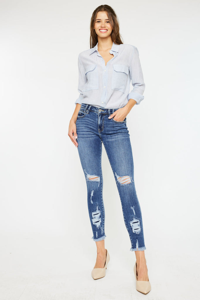 Kancan Trixie Mid-Rise Ankle Skinny Jeans KC2516M