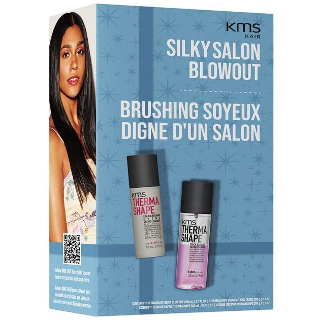 4044897870540 - KMS Silky Salon Blowout Holiday Gift Set | THERMA SHAPE Straightening Creme & THERMA SHAPE Quick Blow Dry