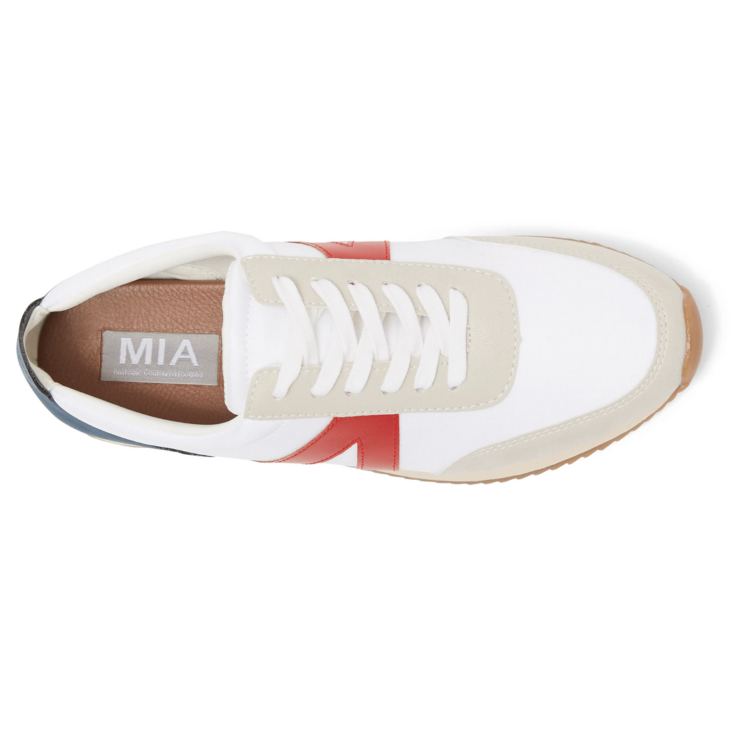 MIA Women's Kable Sneaker Shoe in Off White / Red / Blue