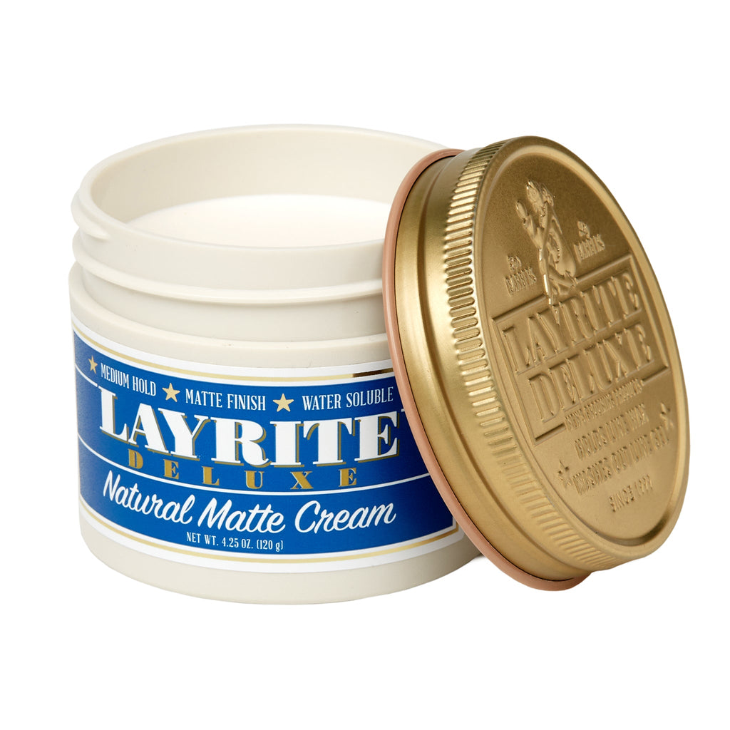 587154002462 - Layrite Natural Matte Cream 4.25 oz / 120 g | Medium Hold / Matte Finish