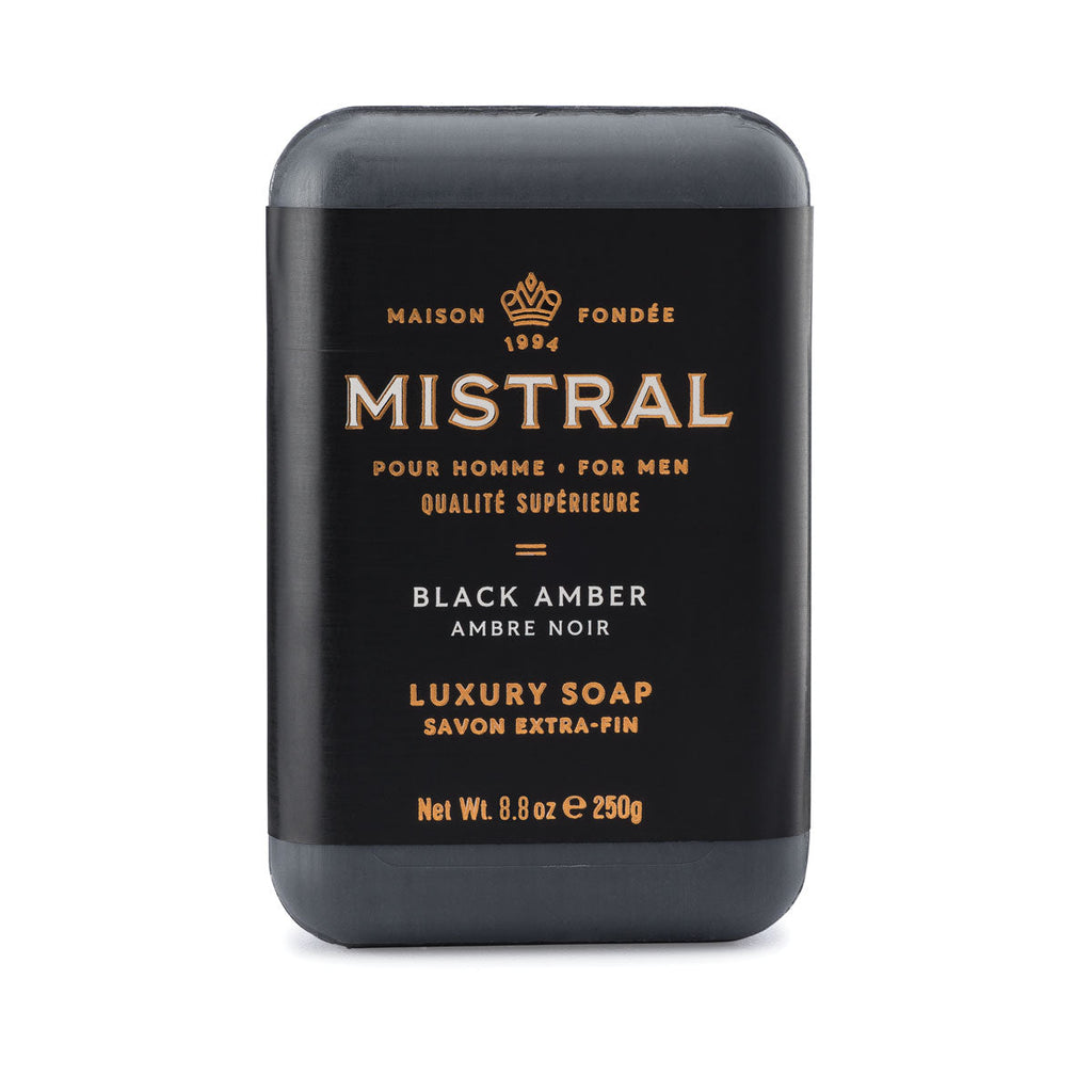 751305004285 - Mistral Luxury Soap Bar 8.8 oz / 250 g - Black Amber