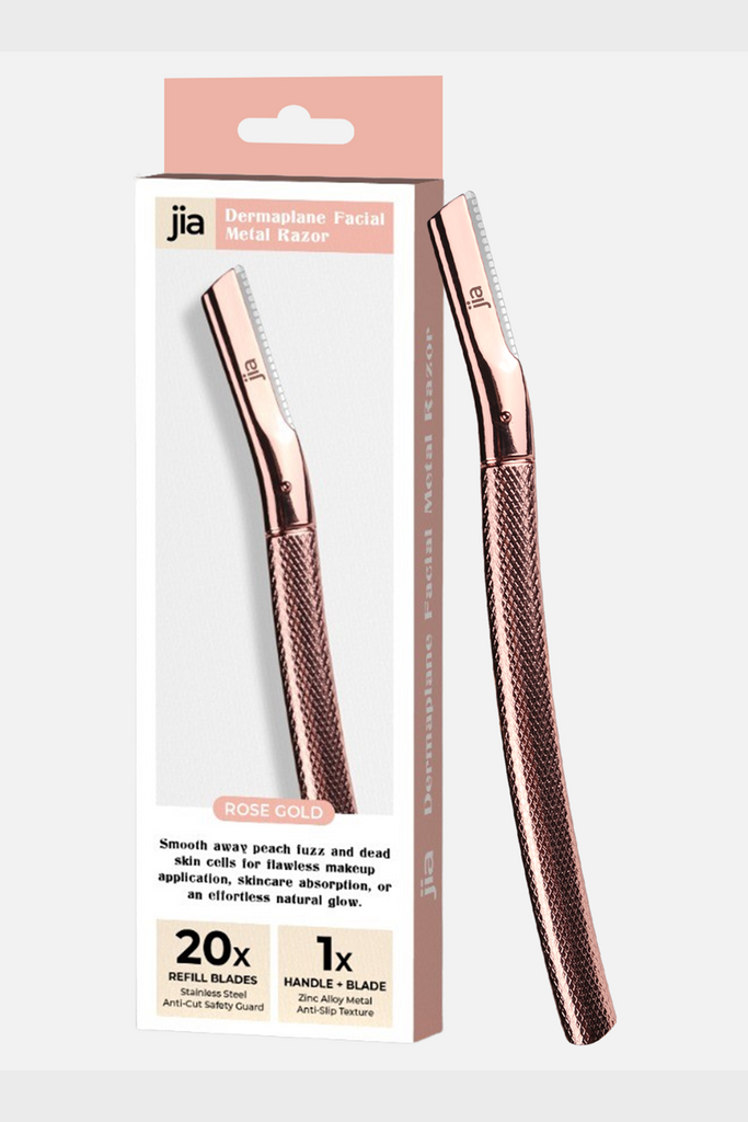 Jia Dermaplane Facial Metal Razor in Rose Gold