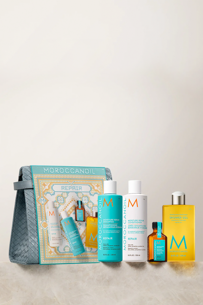 Moroccanoil Holiday REPAIR Hair Gift Set - Shampoo, Conditioner, Treatment & Shower Gel
