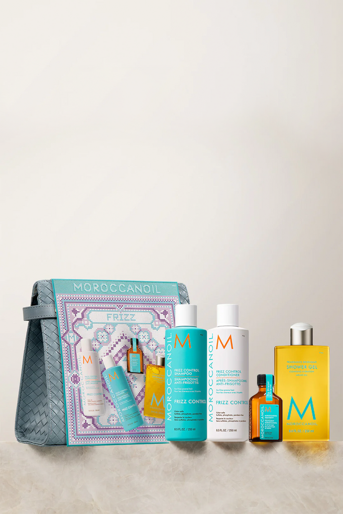 Moroccanoil Holiday FRIZZ Hair Gift Set - Shampoo, Conditioner, Treatment & Shower Gel
