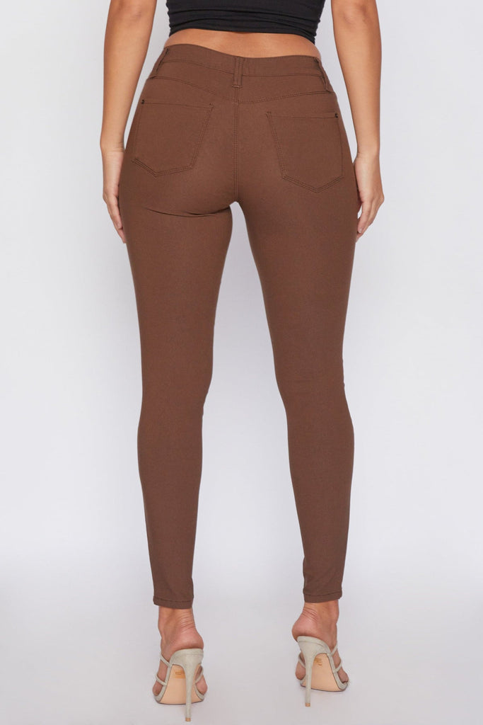 YMI Hyperstretch Forever Color Mid-Rise Skinny Pants in Coco