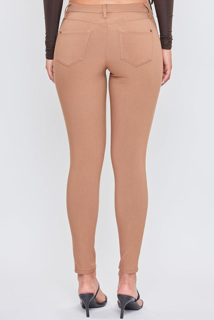 YMI Hyperstretch Mid-Rise Forever Color Skinny Pants in Almond