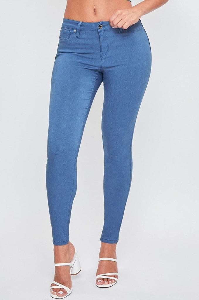 YMI Hyperstretch Forever Color Mid-Rise Skinny Pants in Electric Blue