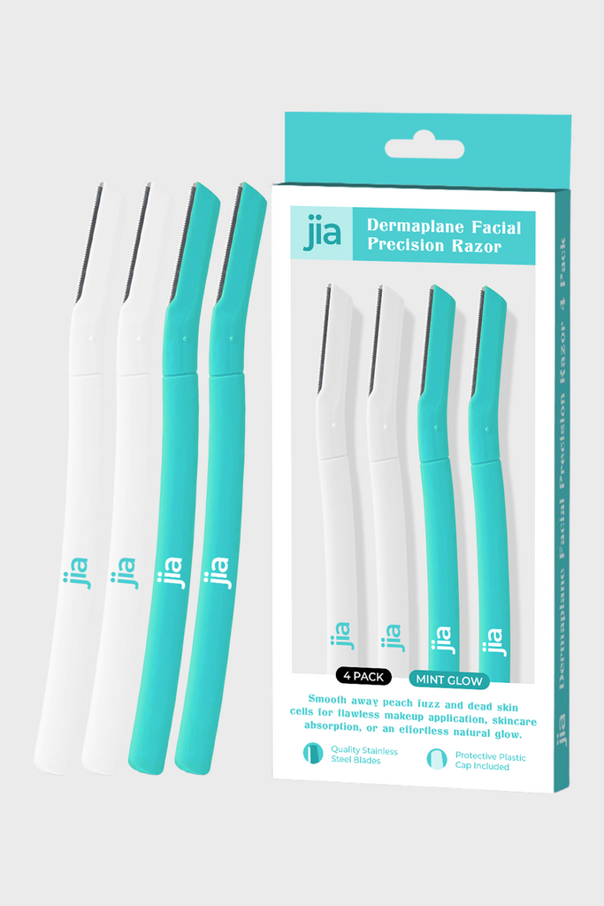 Jia Dermaplane Facial Precision Razor 4 Pack in Mint Glow