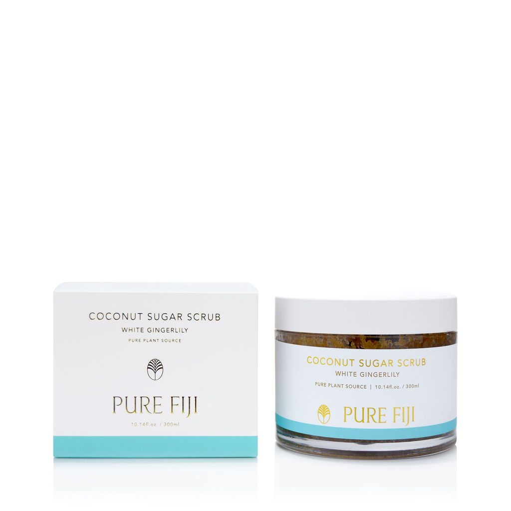 Pure Fiji Coconut Sugar Scrub 10.14 oz / 300 ml - White Gingerlily