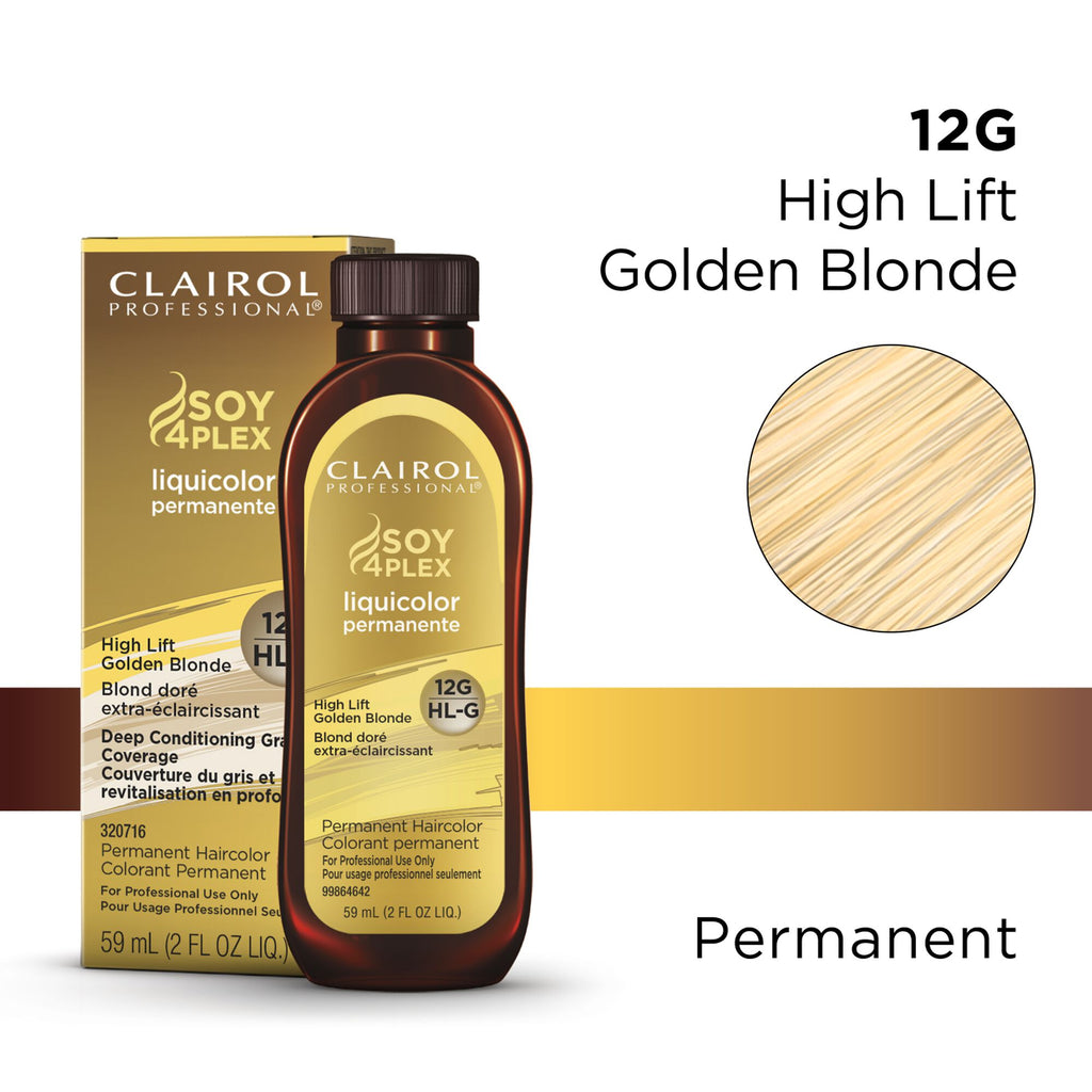 381519048579 - Clairol Professional Soy4Plex LiquiColor Permanent Hair Color - 12G | HL-G (High Lift Golden Blonde)