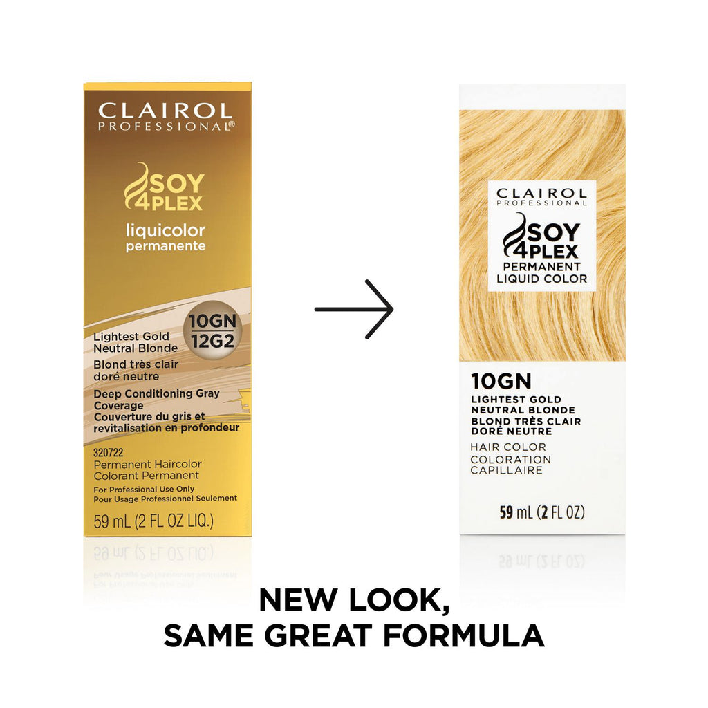 Clairol Professional Soy4Plex LiquiColor Permanent Hair Color - 10GN | 12G2 (Lightest Gold Neutral Blonde)
