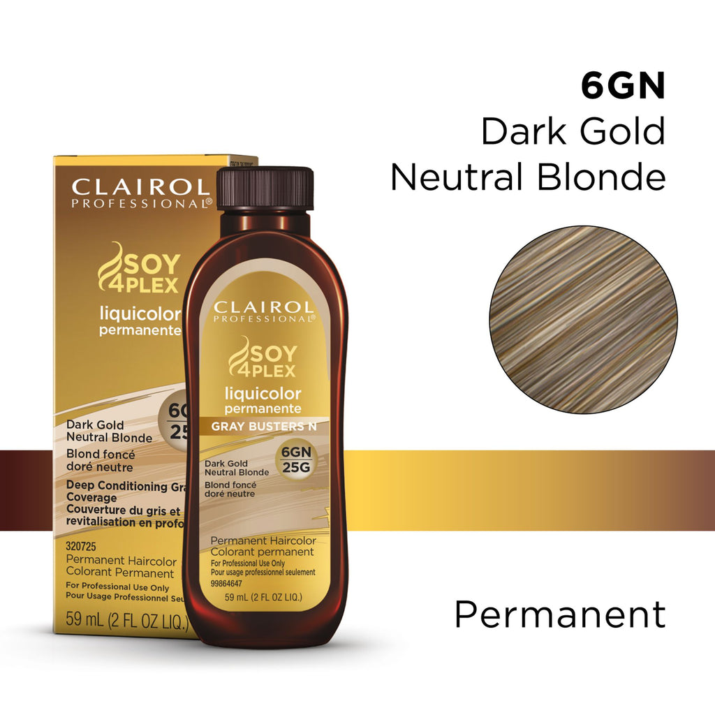 070018109750 - Clairol Professional Soy4Plex LiquiColor Permanent Hair Color - 6GN | 25G (Dark Gold Neutral Blonde)
