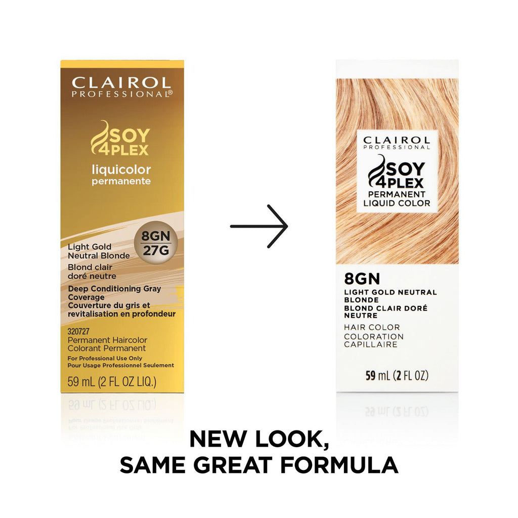Clairol Professional Soy4Plex LiquiColor Permanent Hair Color - 8GN | 27G (Light Gold Neutral Blonde)