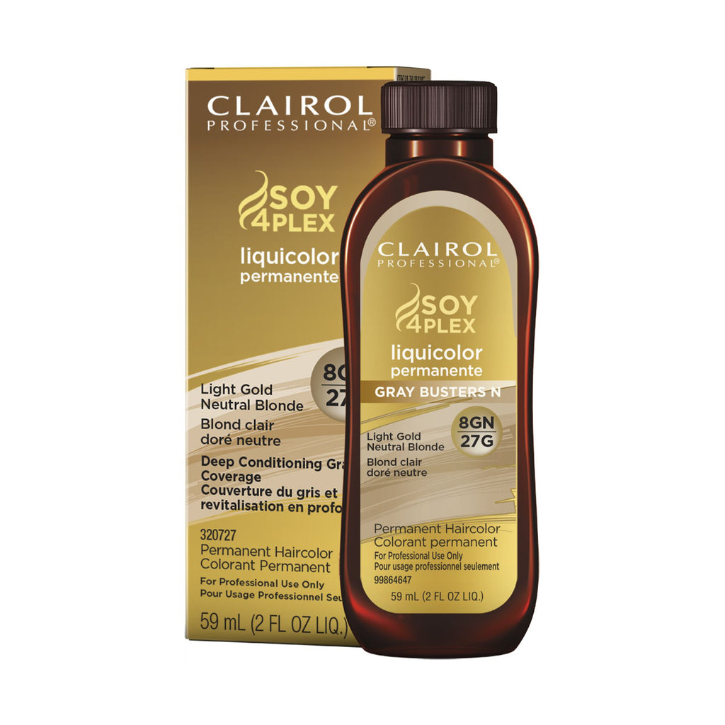 070018109774 - Clairol Professional Soy4Plex LiquiColor Permanent Hair Color - 8GN | 27G (Light Gold Neutral Blonde)