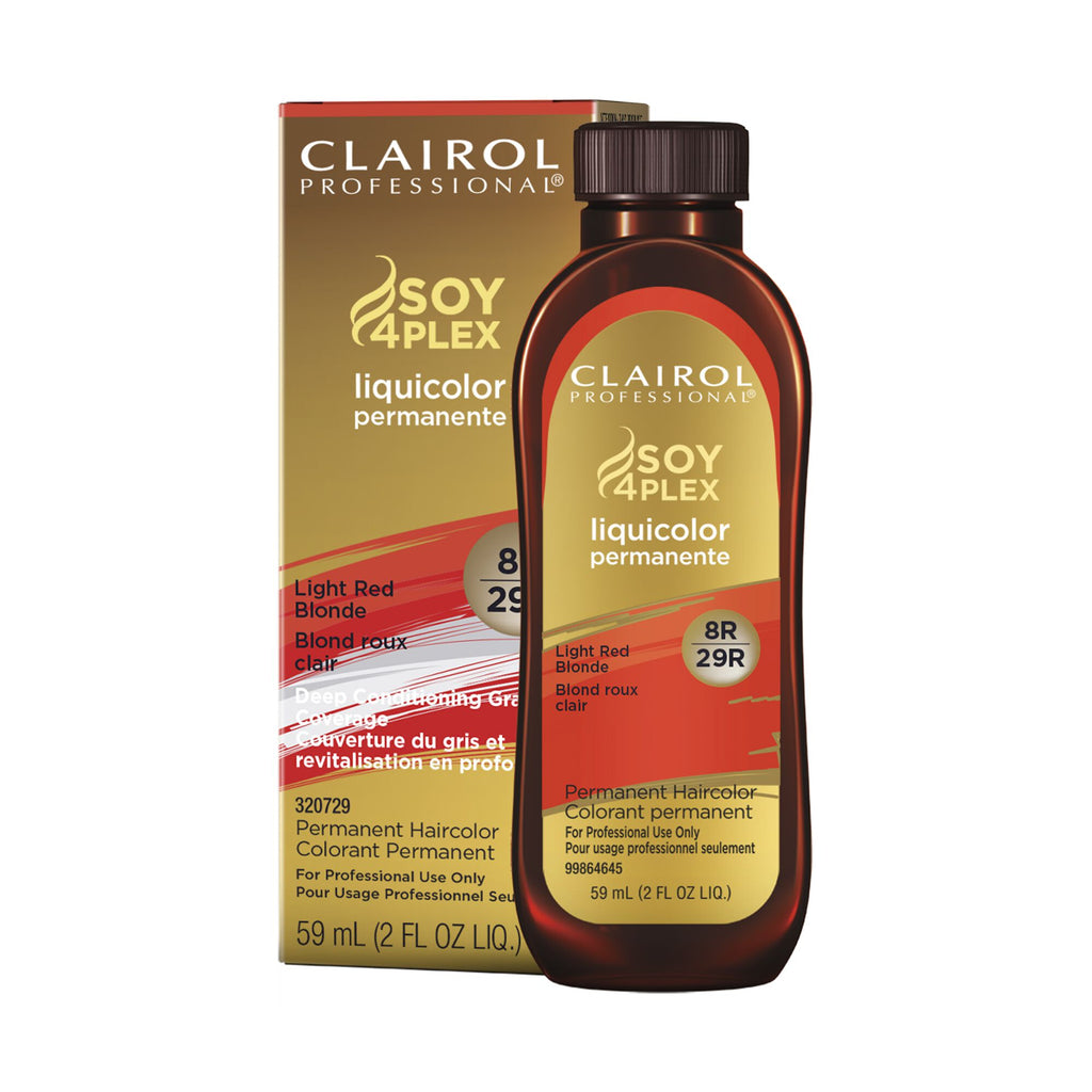 070018107756 - Clairol Professional Soy4Plex LiquiColor Permanent Hair Color - 8R | 29R (Light Red Blonde)