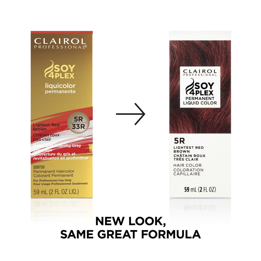 Clairol Professional Soy4Plex LiquiColor Permanent Hair Color - 5R | 33R (Lightest Red Brown)