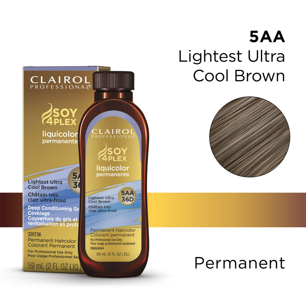 070018109897 - Clairol Professional Soy4Plex LiquiColor Permanent Hair Color - 5AA | 36D (Light Ultra Cool Brown)
