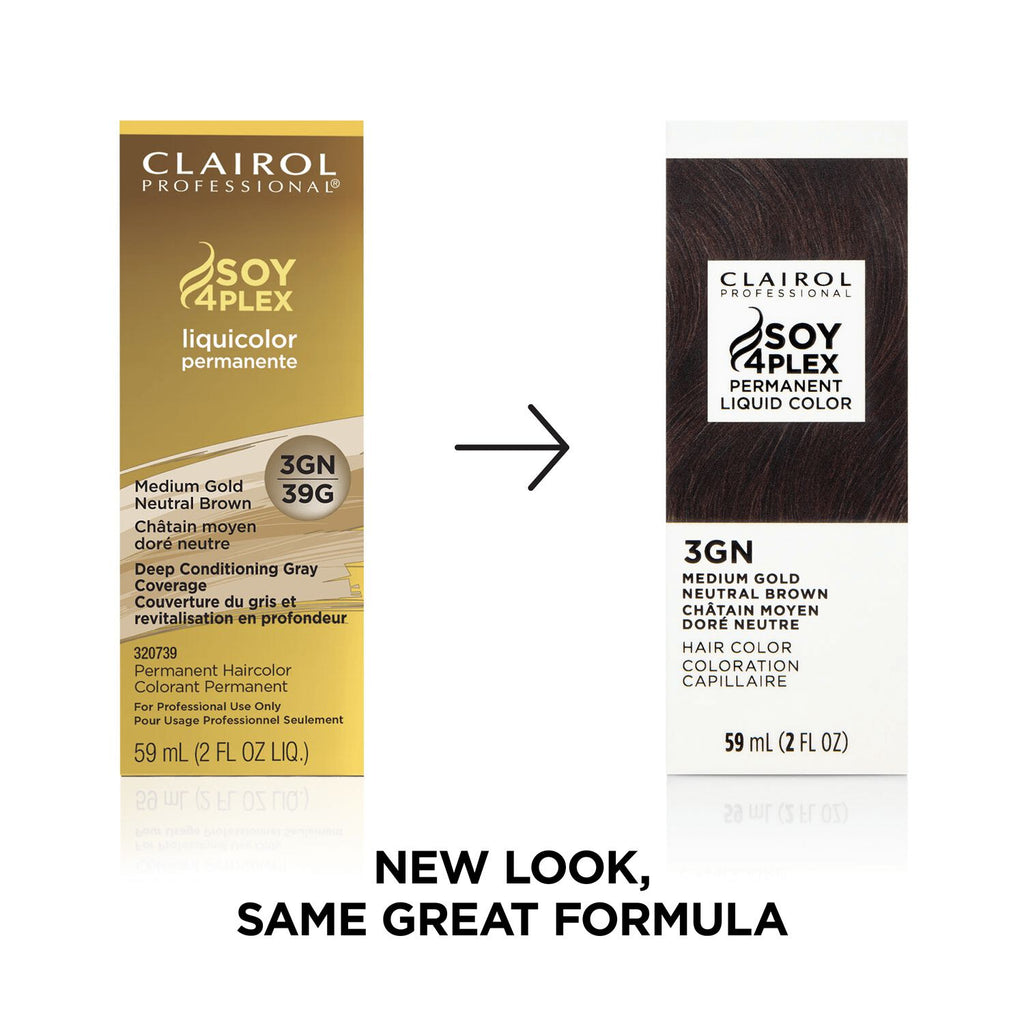 Clairol Professional Soy4Plex LiquiColor Permanent Hair Color - 3GN | 39G (Medium Gold Neutral Brown)
