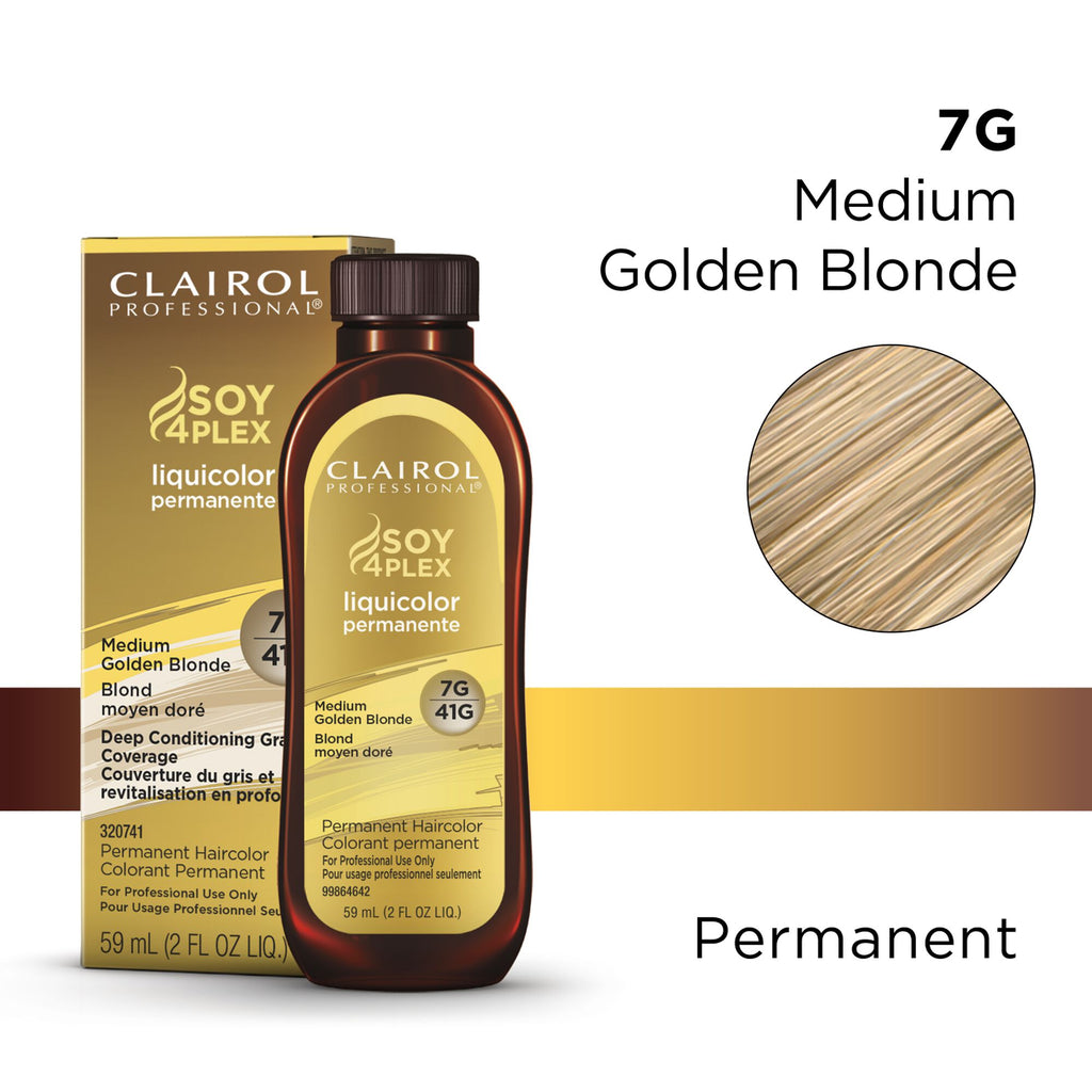 070018109651 - Clairol Professional Soy4Plex LiquiColor Permanent Hair Color - 7G | 41G (Medium Golden Blonde)