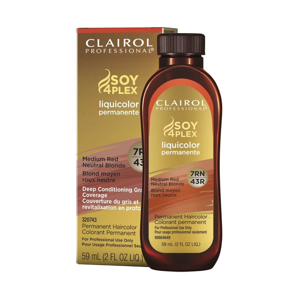 070018107855 - Clairol Professional Soy4Plex LiquiColor Permanent Hair Color - 7RN | 43R (Medium Red Neutral Blonde)