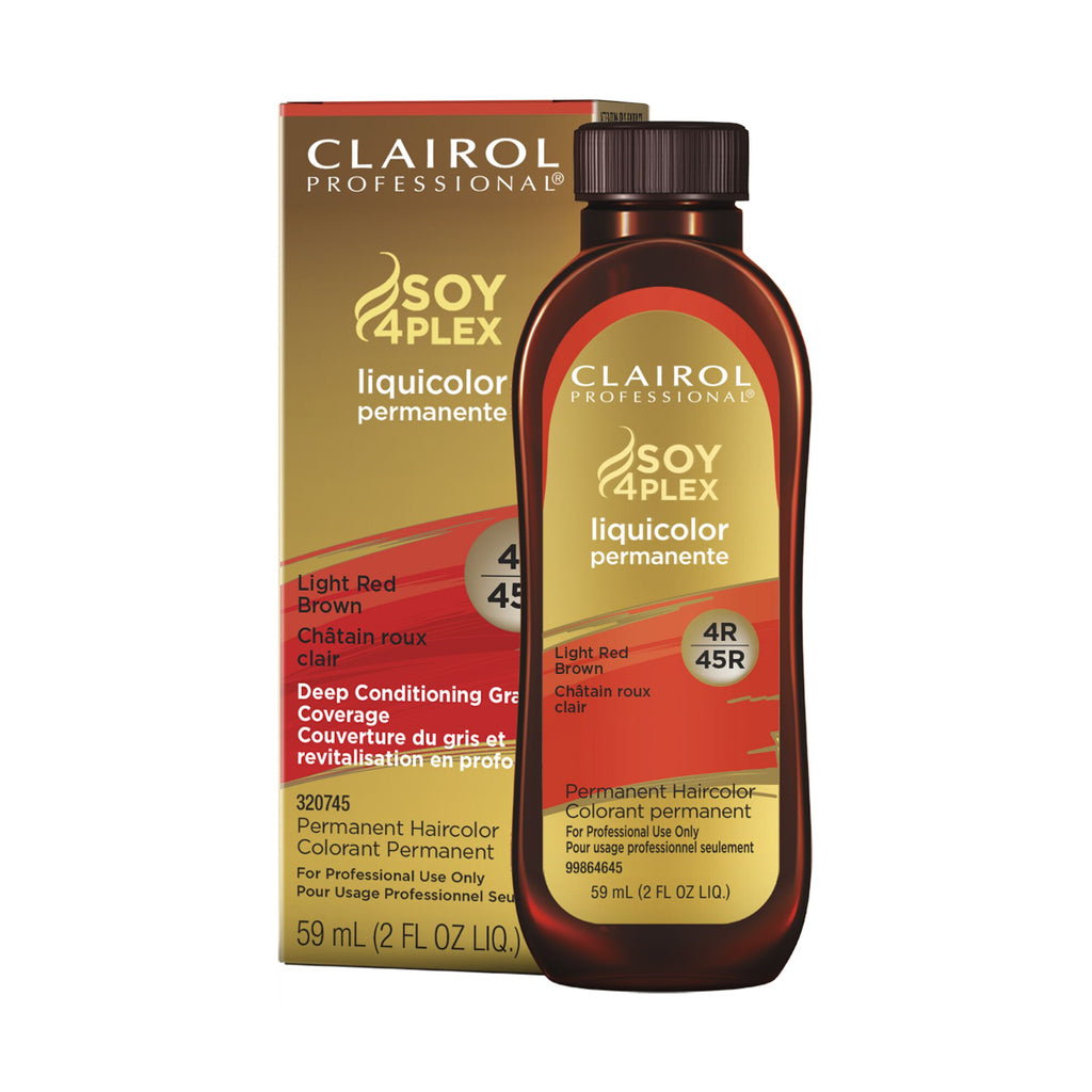 070018107718 - Clairol Professional Soy4Plex LiquiColor Permanent Hair Color - 4R | 45R (Light Red Brown)