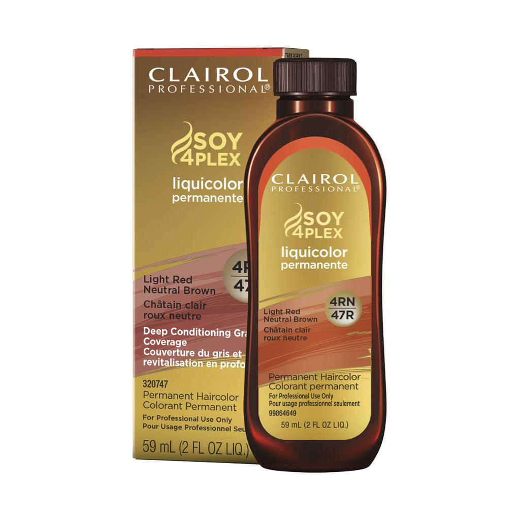 070018107794 - Clairol Professional Soy4Plex LiquiColor Permanent Hair Color - 4RN | 47R (Light Red Neutral Brown)