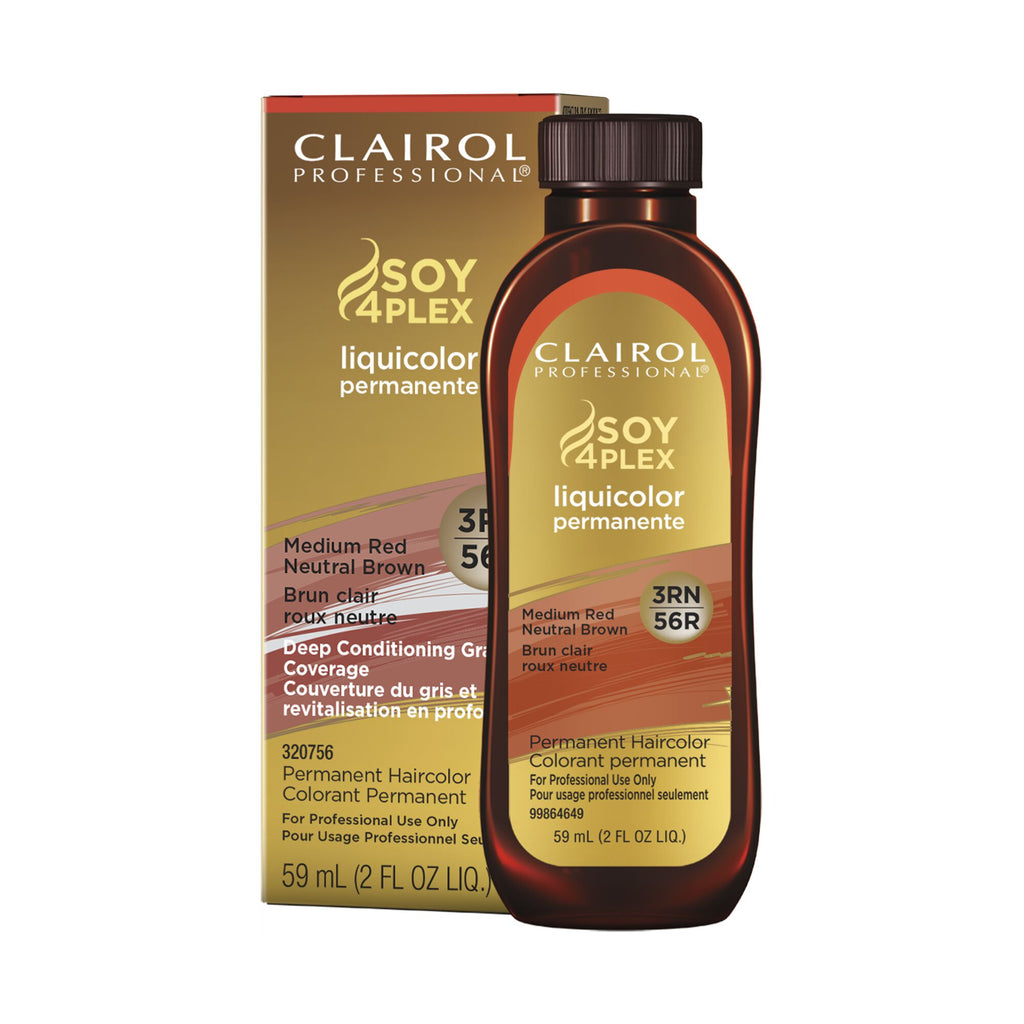 070018107770 - Clairol Professional Soy4Plex LiquiColor Permanent Hair Color - 3RN | 56R (Medium Red Neutral Brown)