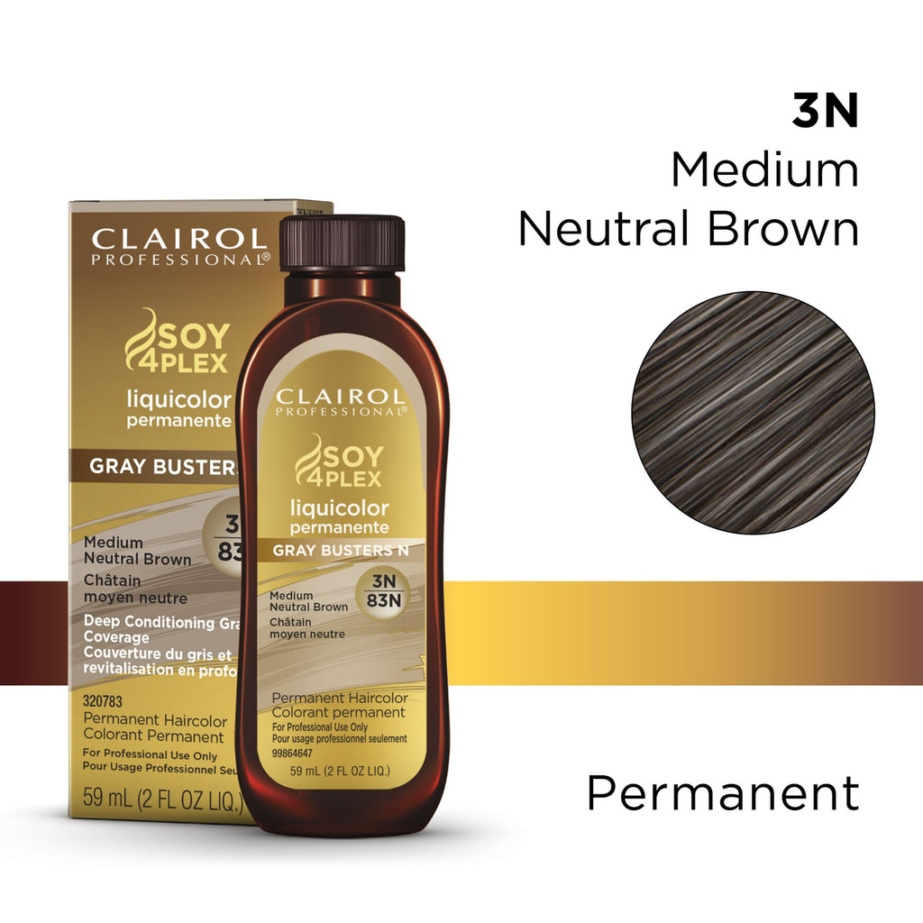 381519048838 - Clairol Professional Soy4Plex LiquiColor Permanent Hair Color - 3N | 83N (Medium Neutral Brown)