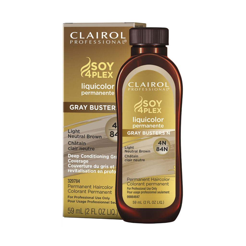 070018107558 - Clairol Professional Soy4Plex LiquiColor Permanent Hair Color - 4N | 84N (Light Neutral Brown)