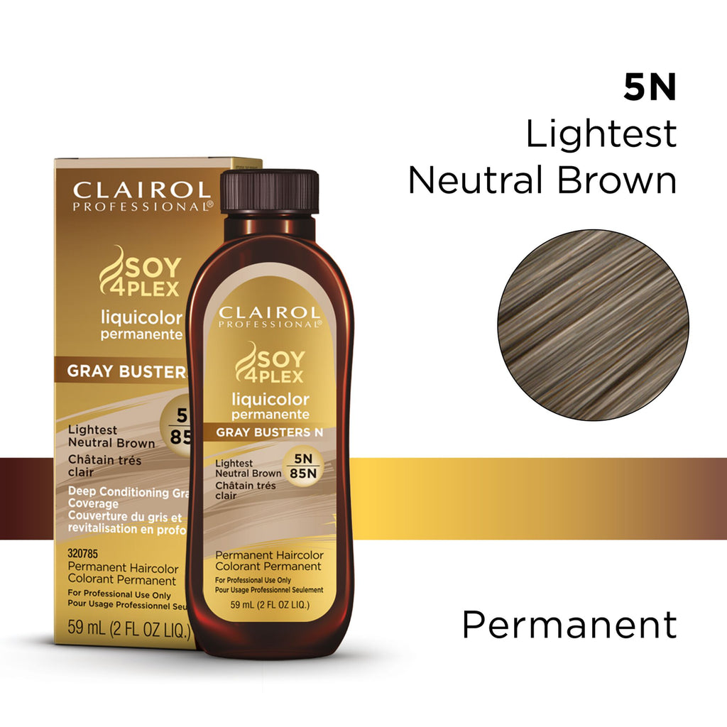 070018107572 - Clairol Professional Soy4Plex LiquiColor Permanent Hair Color - 5N | 85N (Lightest Neutral Brown)