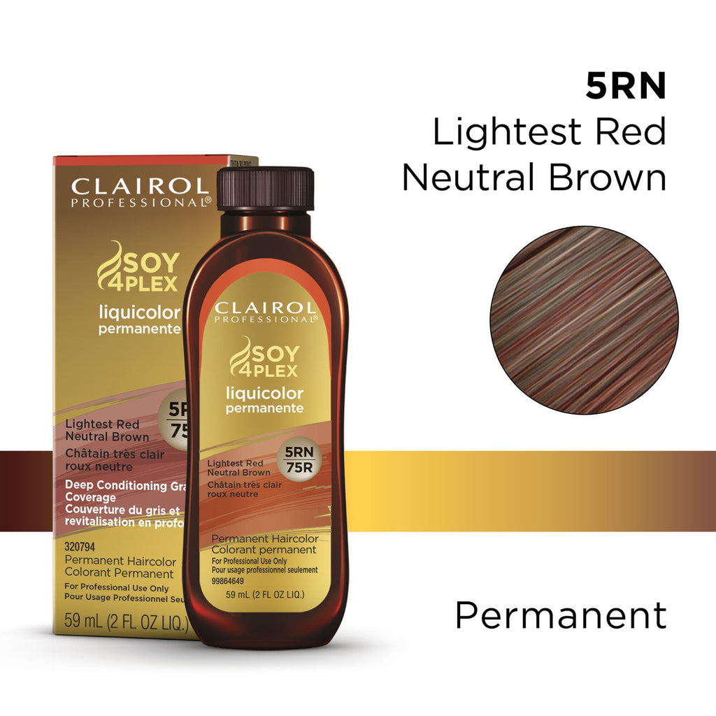 070018107817 - Clairol Professional Soy4Plex LiquiColor Permanent Hair Color - 5RN | 75R (Lightest Red Neutral Brown)