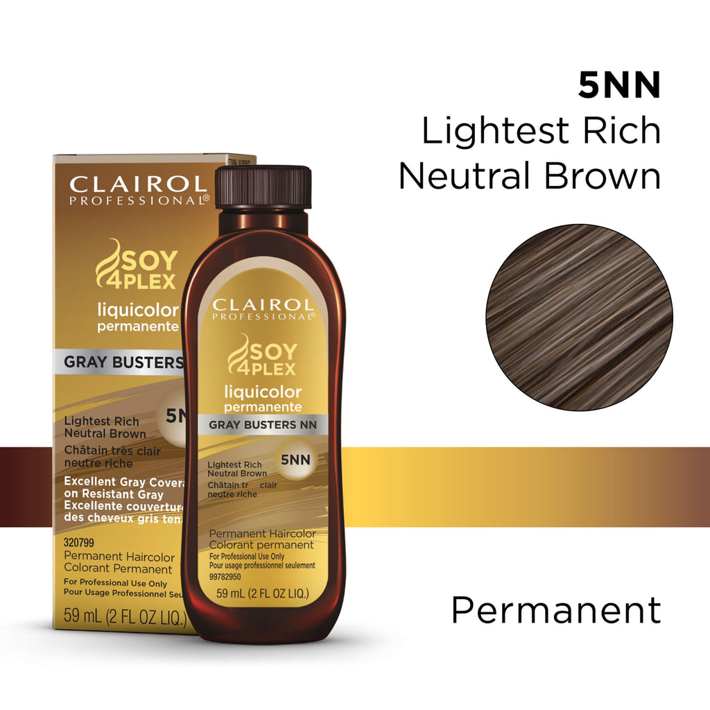 070018109354 - Clairol Professional Soy4Plex LiquiColor Permanent Hair Color - 5NN (Lightest Rich Neutral Brown)
