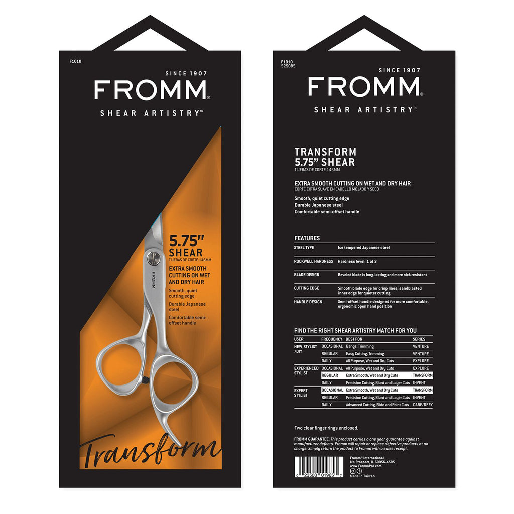 Fromm Shear Artistry TRANSFORM 5.75" In Japanese Shear Scissors - Silver | F1010