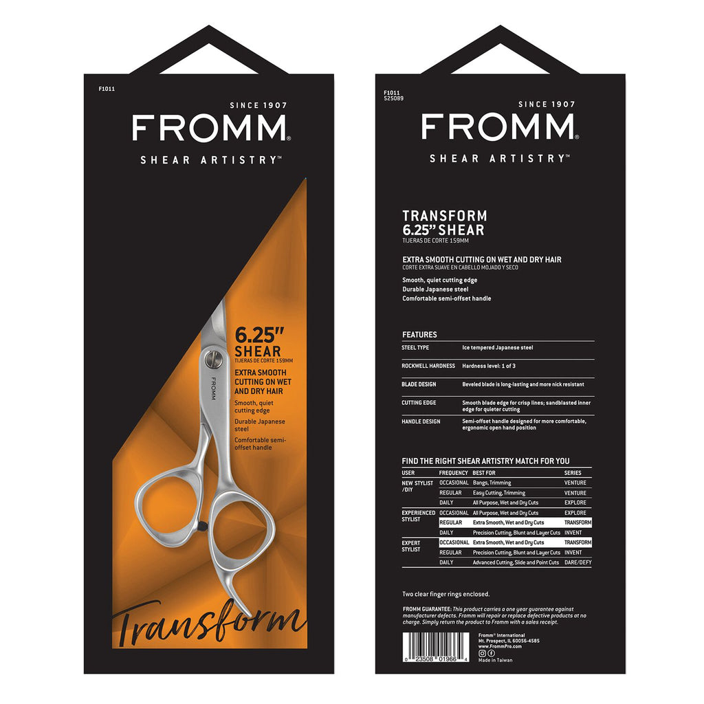 Fromm Shear Artistry TRANSFORM 6.25" in Japanese Shear Scissors  - Silver | F1011