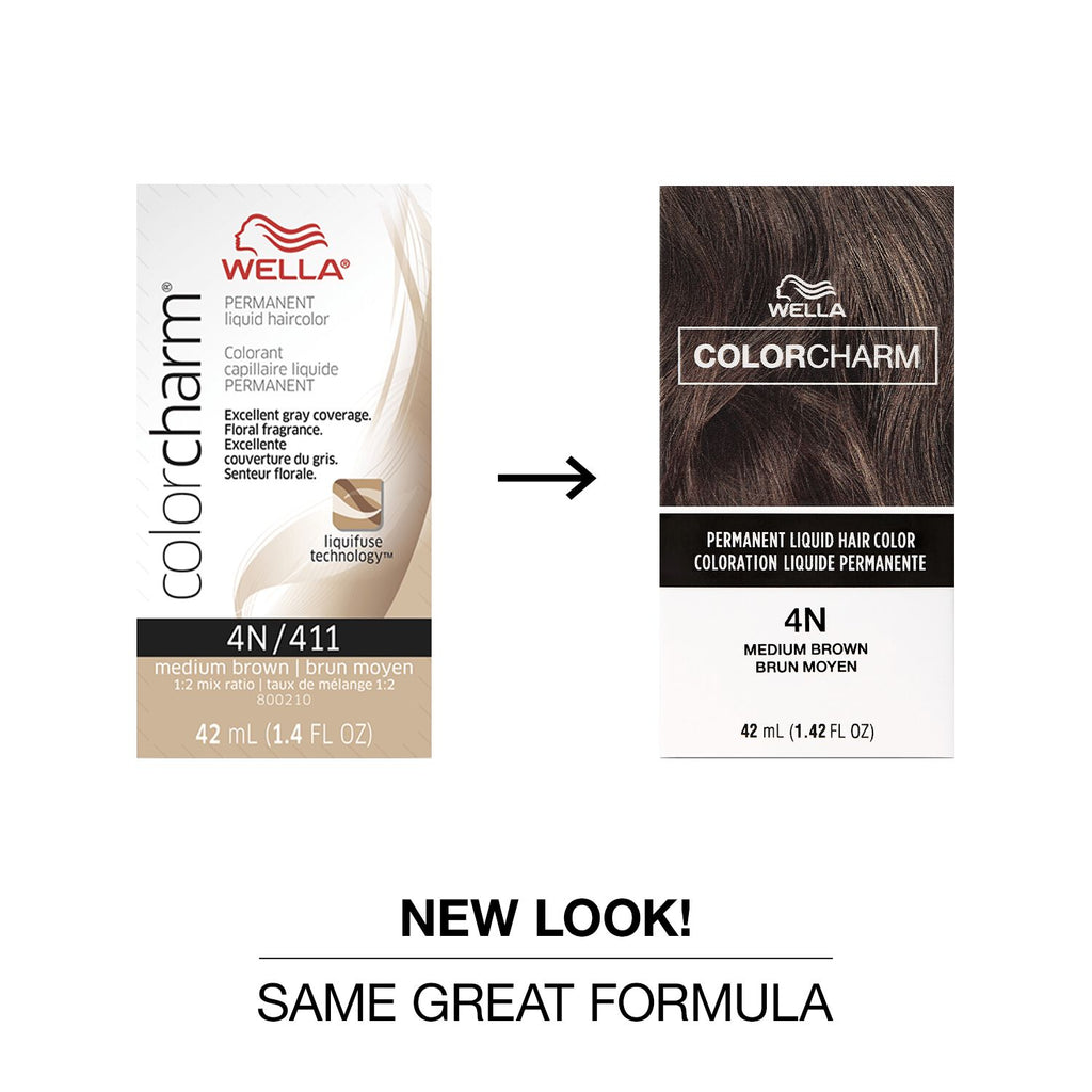 Wella ColorCharm Permanent Liquid Hair Color 42 ml / 1.4 oz - 4N / 411 Medium Brown