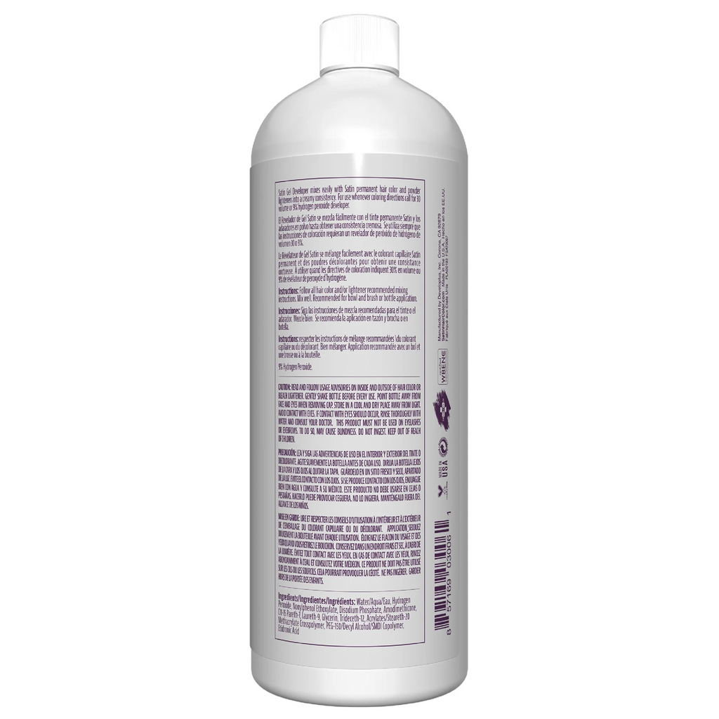 857169030061 - Satin Gel Developer 32 oz / 960 ml - 30 Volume