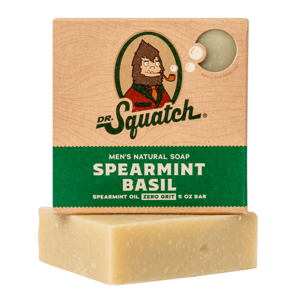 863765000070 - Dr. Squatch Men's All Natural Bar Soap 5 oz - Spearmint Basil | Zero Grit