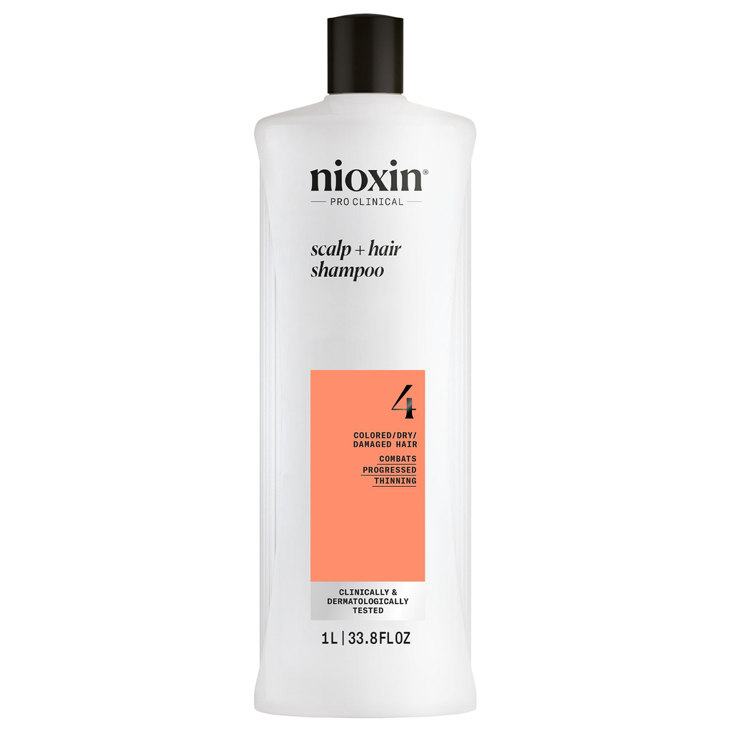 Nioxin System 4 Scalp + Hair Shampoo Liter / 33.8 oz | Colored / Dry / Damaged Hair