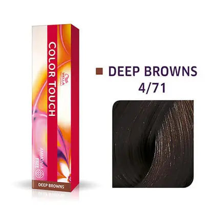 Wella Color Touch Demi-Permanent Creme Hair Color - 4/71 (Medium Brown / Brown Ash)