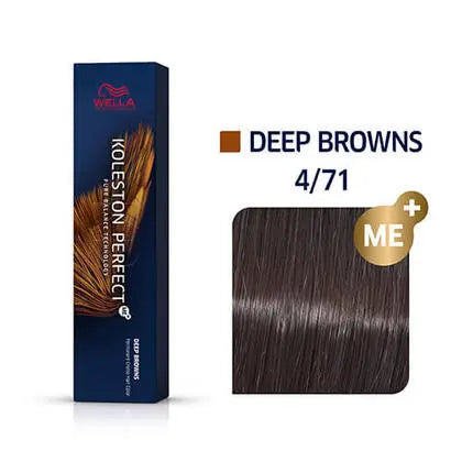 Wella Koleston Perfect Permanent Hair Color - 4/71 Medium Brown / Brown Ash