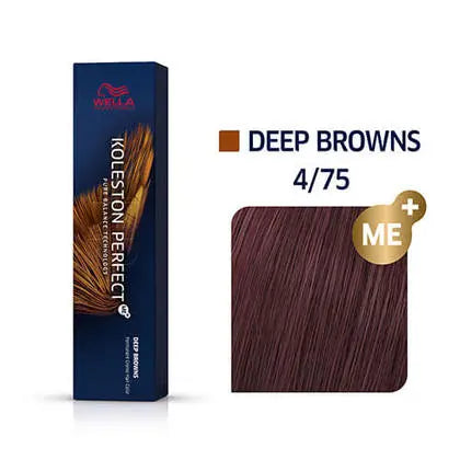 Wella Koleston Perfect Permanent Hair Color - 4/75 Medium Brown / Brown Red Violet