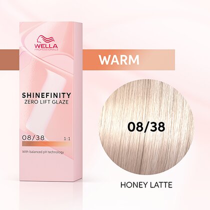 Wella Shinefinity Zero Lift Glaze Demi-Permanent Hair Color - 08/38 Light Blonde Gold Pearl - 4064666050089