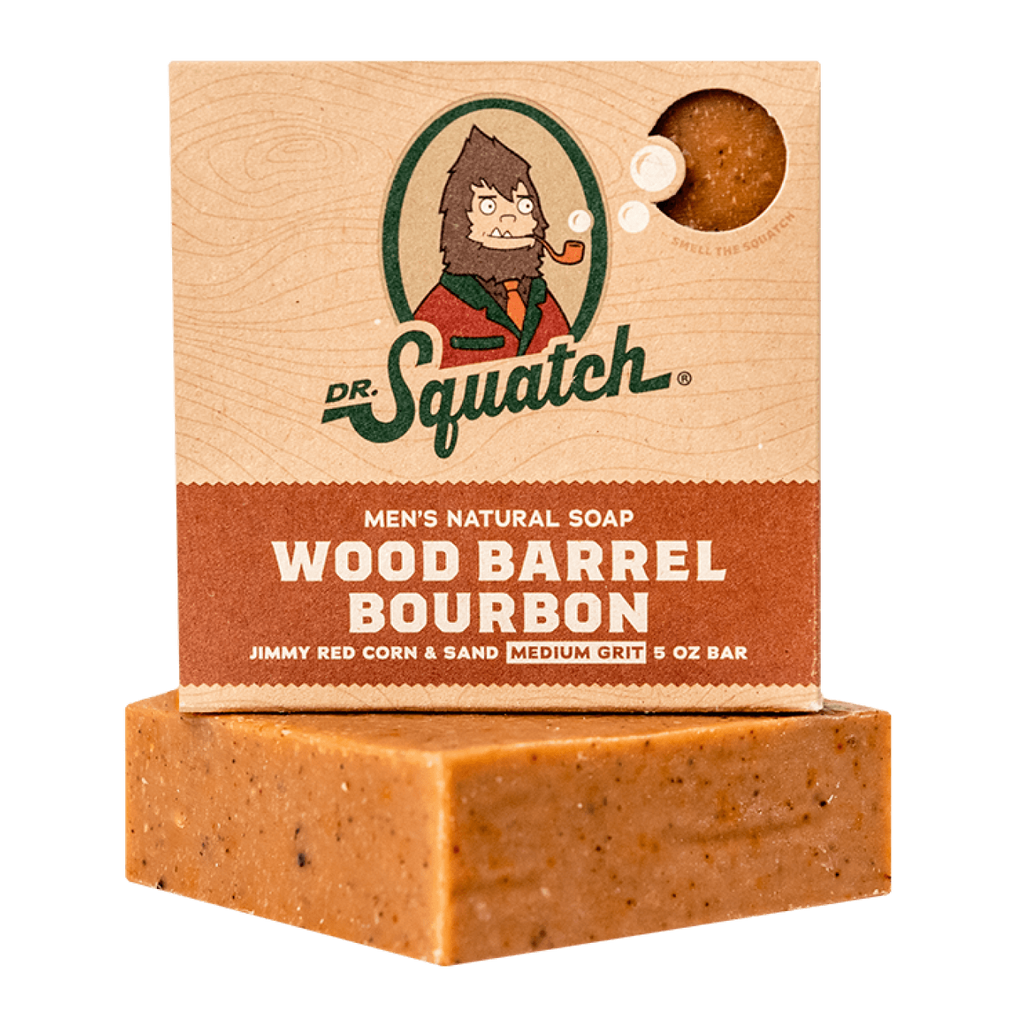851817007771 - Dr. Squatch Men's All Natural Bar Soap 5 oz - Wood Barrel Bourbon | Medium Grit