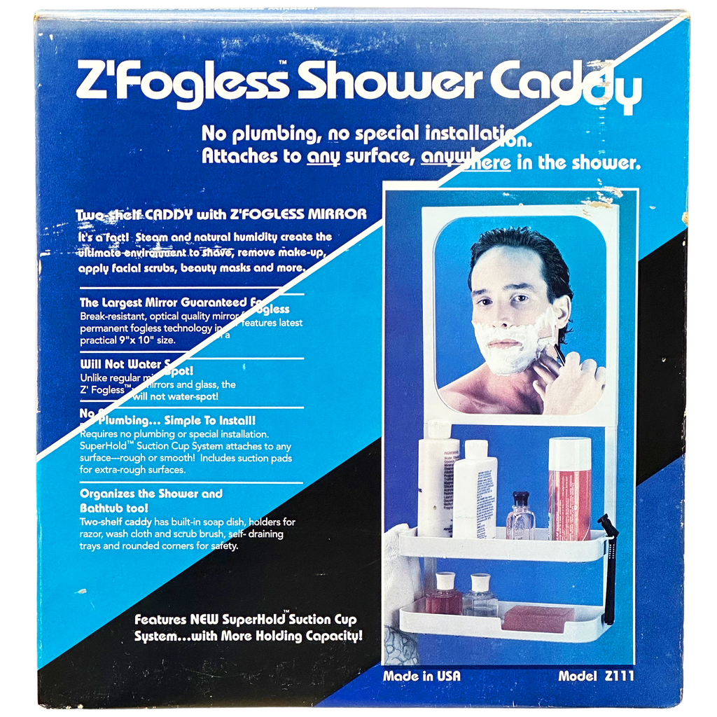 705004415125 - Zadro Z'Fogless Shower Caddy - Z111 | Two Shelf + Mirror With Suction Cup