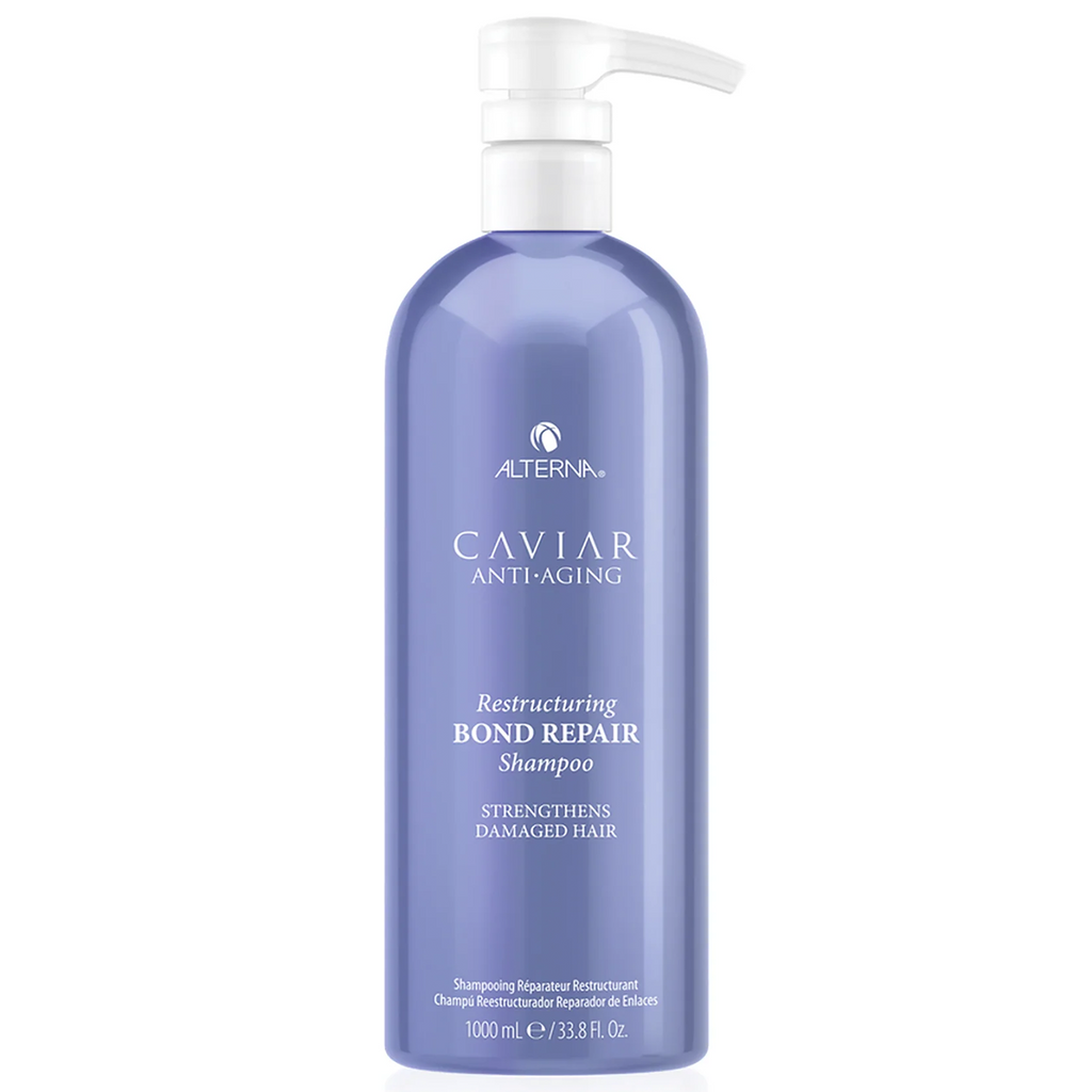 Alterna Caviar Anti-Aging Restructuring Bond Repair Shampoo Liter / 33 oz | Gently Cleanses Damaged Hair
