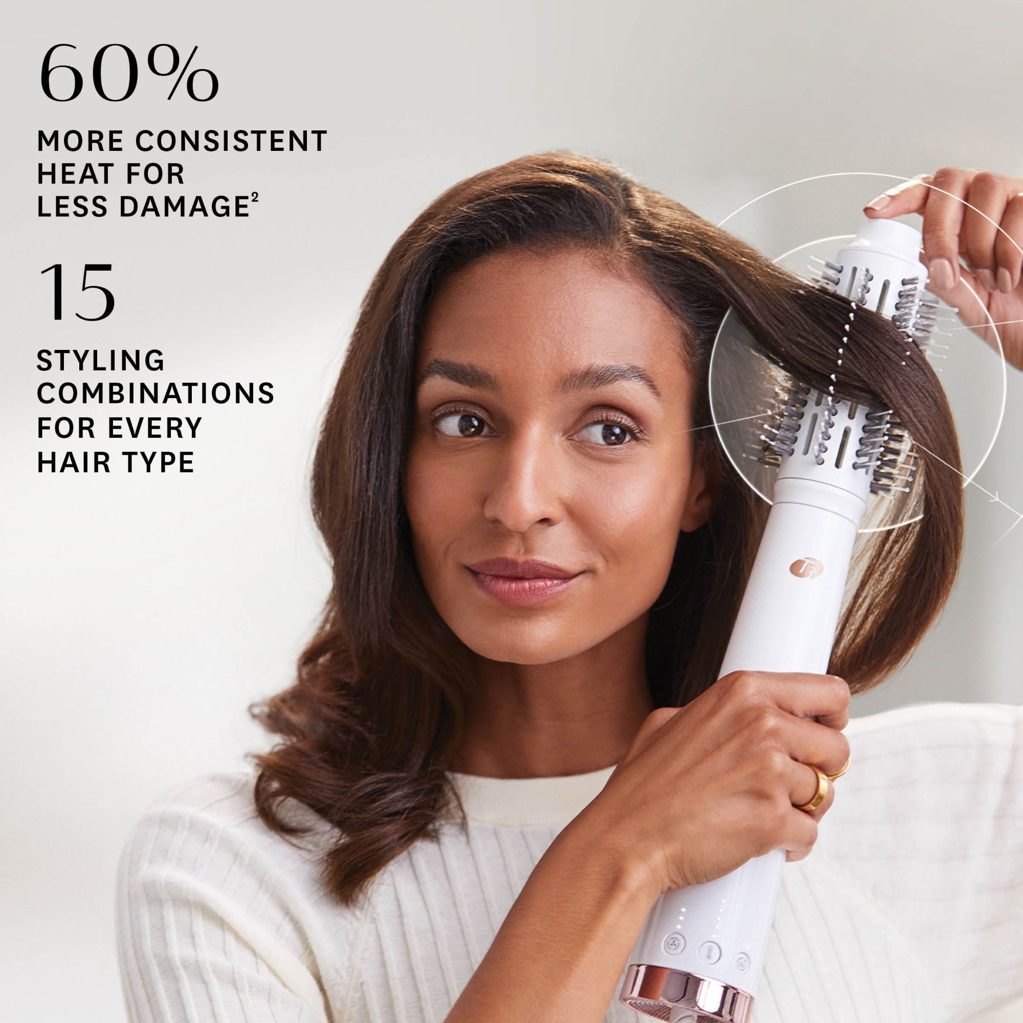 T3 Airebrush Duo Hair Tool. T3 Ionflow, 5 heat settings 3 speeds.  Award winning Amazon.com: T3 AireBrush One Step Smoothing and Volumizing  main image 2
